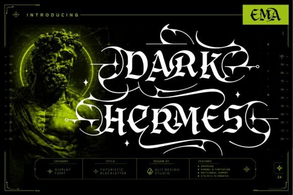 Dark Hermes: The Bold Blackletter Typeface for Editorial Design